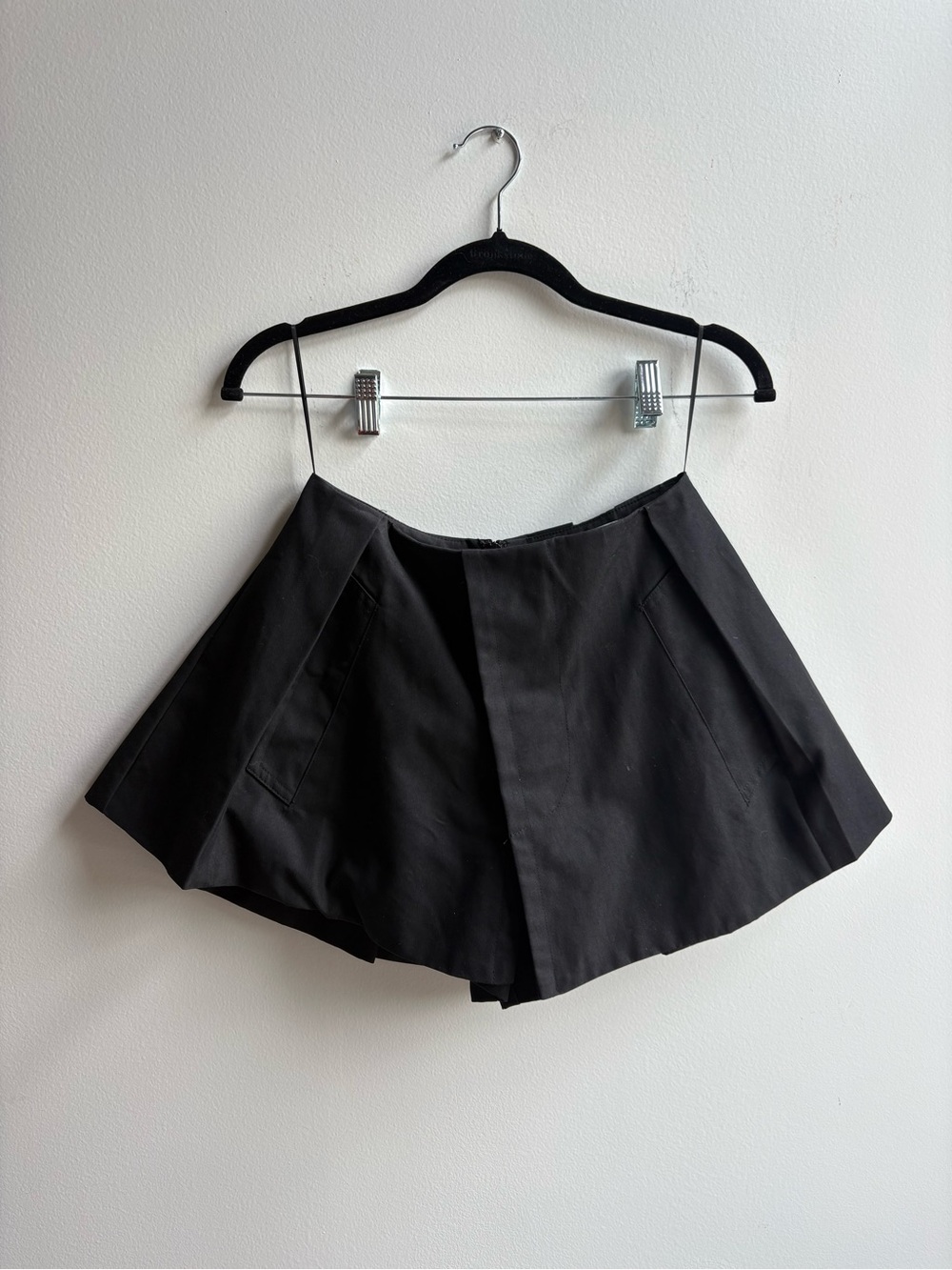Black Women's Flared Skort with Clean Paneling